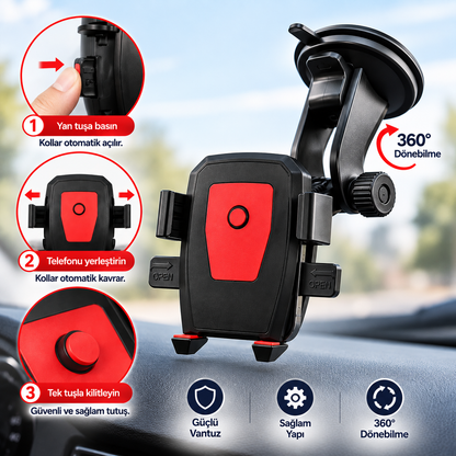 Araç İçi Cam & Torpido Telefon Tutucu
