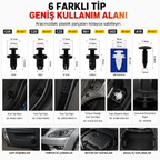 100 Parça Çok Amaçlı Araç Plastik Klips Seti – 6 Farklı Tip