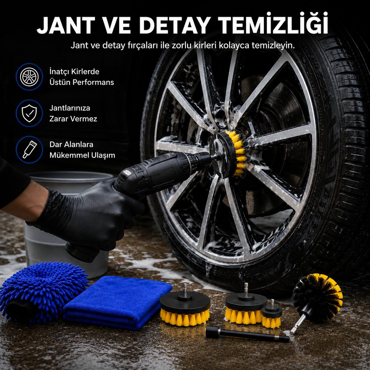 Araç Bakım Seti – Detaylı Temizlik ve Fırça Seti