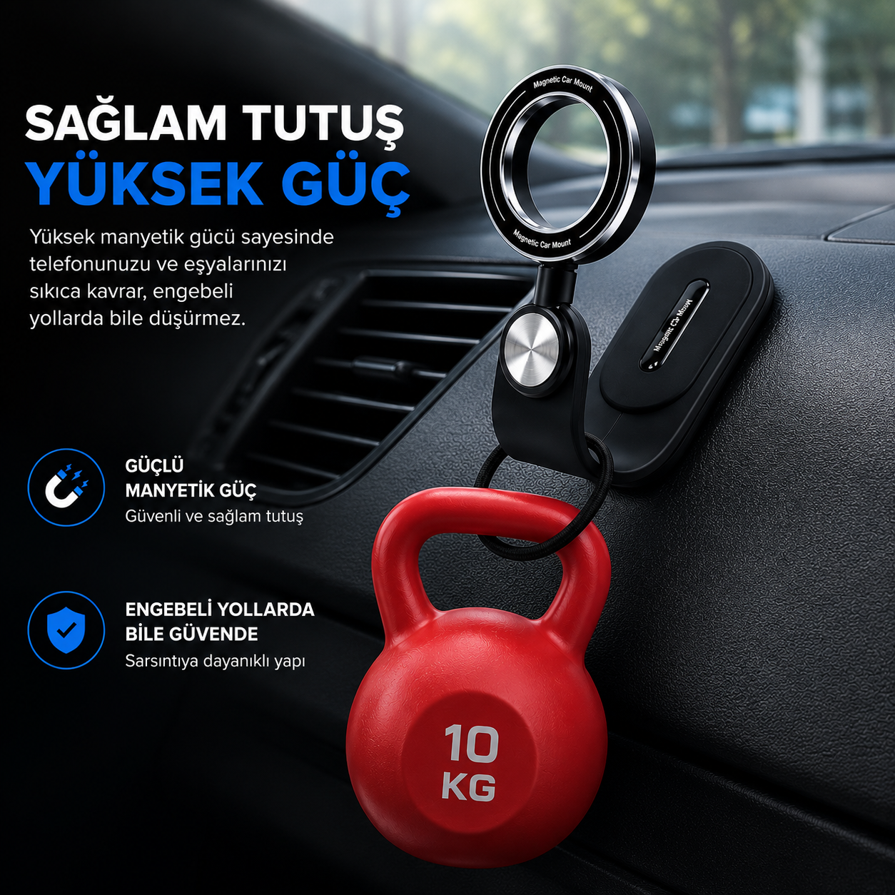 Kompakt Manyetik Araç İçi Telefon Tutucu