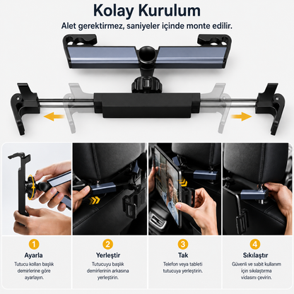 Koltuk Arkası Ayarlanabilir Tablet ve Telefon Tutucu