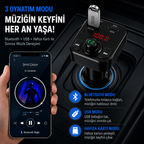 Bluetoothlu Araç Müzik ve Şarj Cihazı